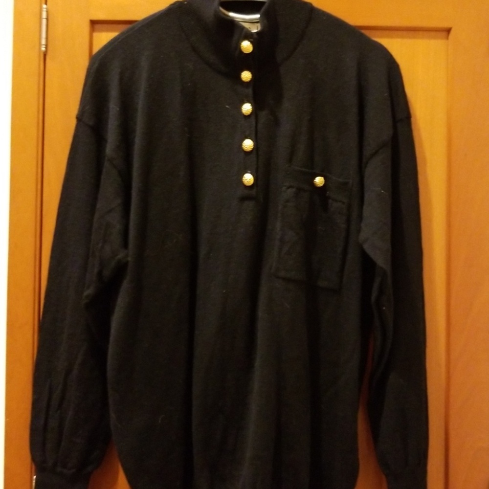 Laurel black 100% wool  sweater